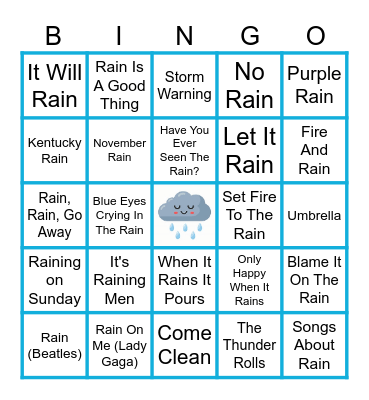 RAIN Bingo Card