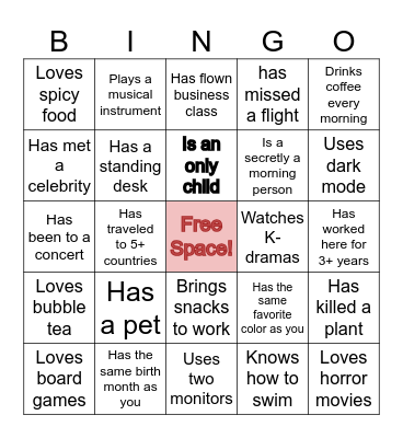 TB Bingo Card