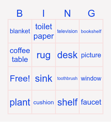 At Home Bingo Card