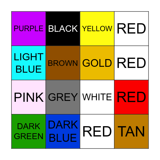 BEIGE Bingo Card