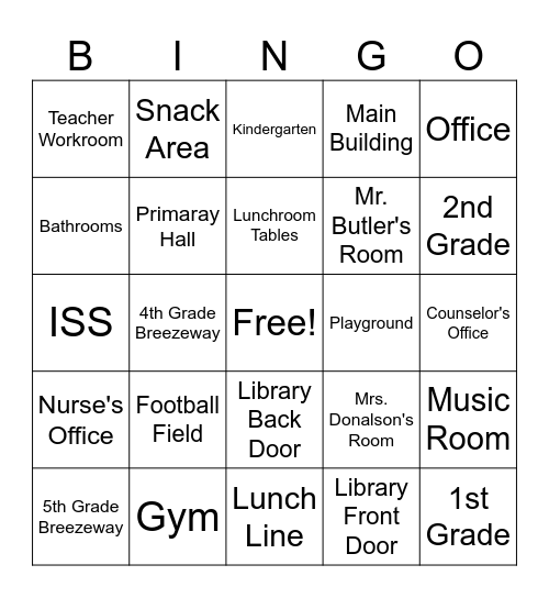 Scavenger Hunt Bingo Card