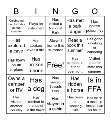 Find someone who.... Bingo Card