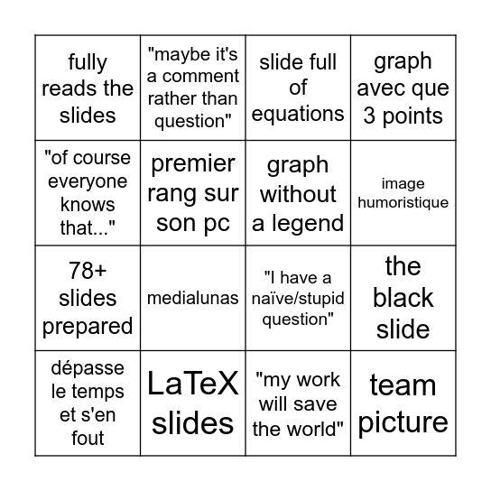 df Bingo Card