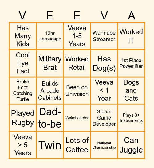 Migration x Tooling Offsite Ice Breaker Bingo Card