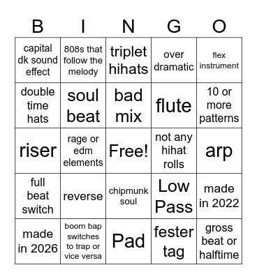 My Beats Bingo (finished) Bingo Card