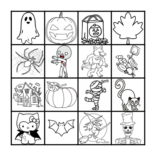 Happy Halloween Bingo Card