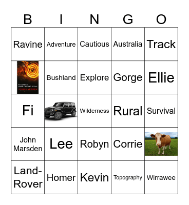 Tomorrow When The War Began Bingo Card