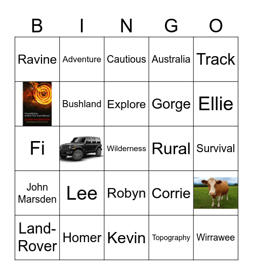 Tomorrow When The War Began Bingo Card
