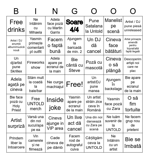 UNTOLD 2026 Bingo Card
