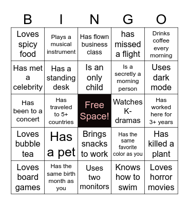 [Q3 Team Bonding🥳] EE x HR Bingo Card