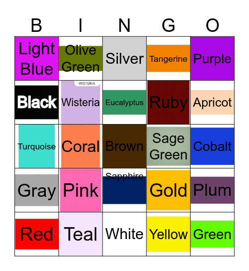 Colors Bingo Card