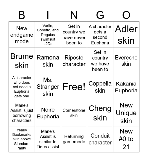 Rekindled! Games of the Summer-Gold Sea Bingo Card