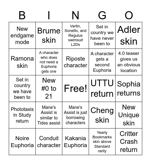 Rekindled! Games of the Summer-Gold Sea Bingo Card