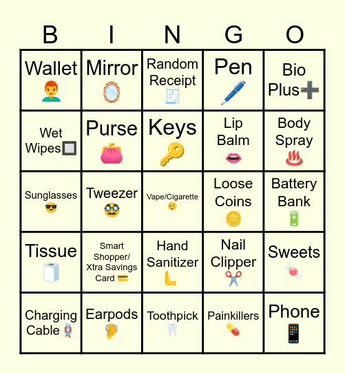 👜BAG BINGO👝 Bingo Card