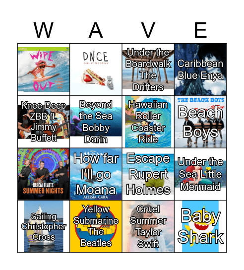 Ocean Vibes Bingo Card