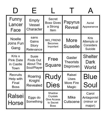 DELTARUNE Ch6 Bingo Card