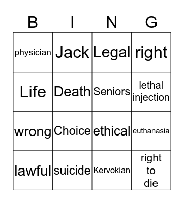 Dr. Kervokian Bingo Card