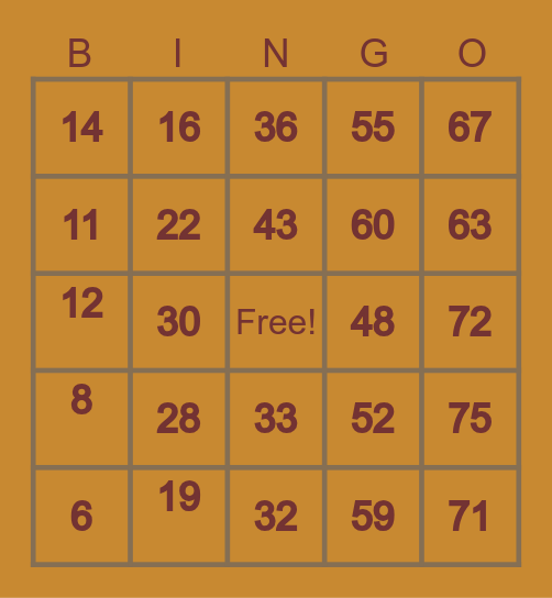 MGVG CARDS Bingo Card