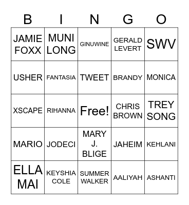 ROBIN'S BINGO Card