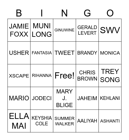 ROBIN'S BINGO Card
