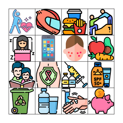 Salud en la infancia y la adolescencia Bingo Card