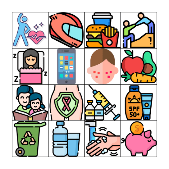 Salud en la infancia y la adolescencia Bingo Card
