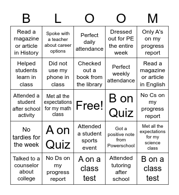Bloom Bingo Celebration Card Bingo Card