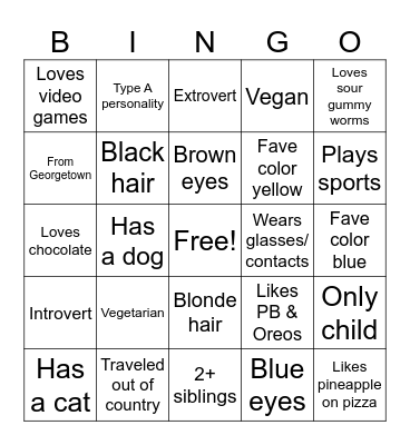 KC Team Bingo Card