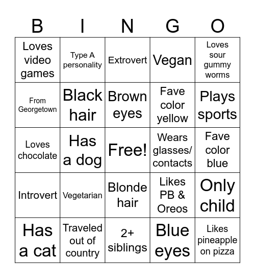 KC Team Bingo Card
