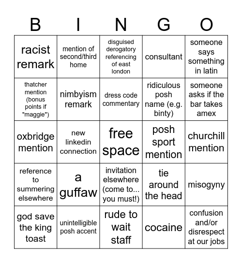 Spencer's 2026 Summer Dinner Bingo Card