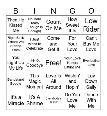 Mix 2 (set 7) Bingo Card