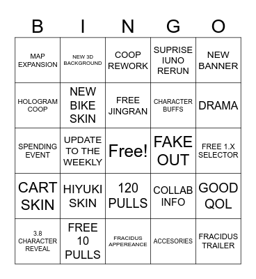 WUWA 3.6 LIVE Bingo Card