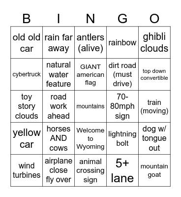 CO/WY 2026 Bingo Card