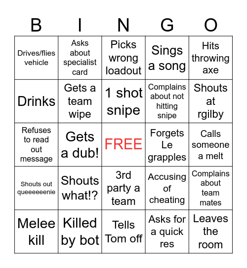 Cauds CODingo! Bingo Card