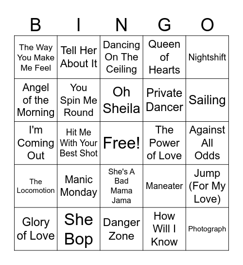 80's (set 7) Bingo Card
