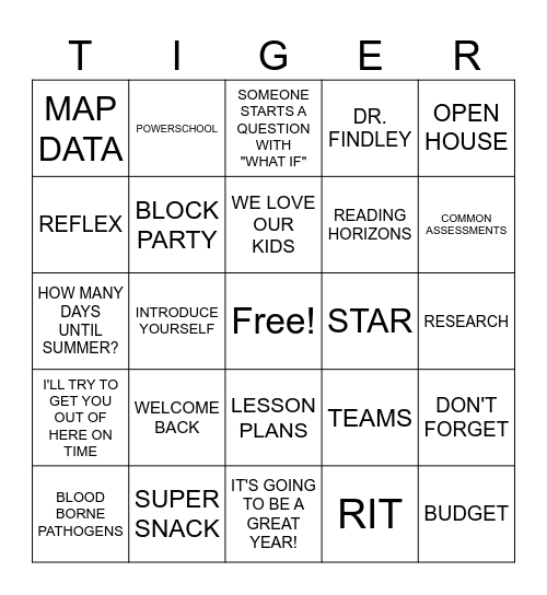 26-27 Professional Development Bingo Card