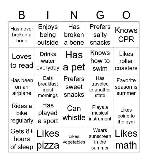 Find Someone Who... Bingo Card