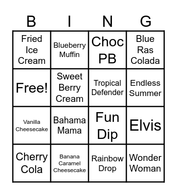 Shaw Strength Nutrition Bingo Card