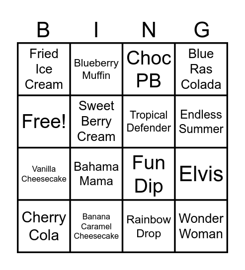Shaw Strength Nutrition Bingo Card