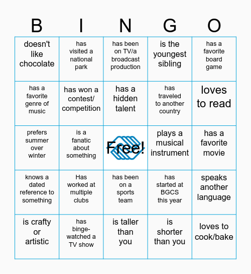 BGCS Bingo Card