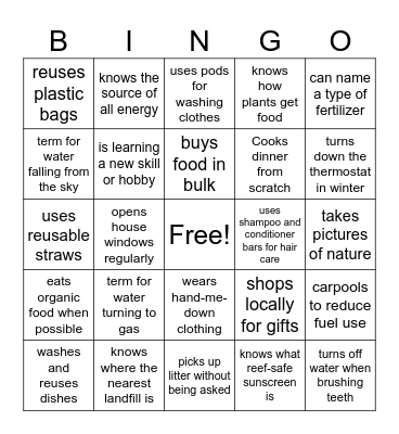 Environmental Science 2 Bingo Card