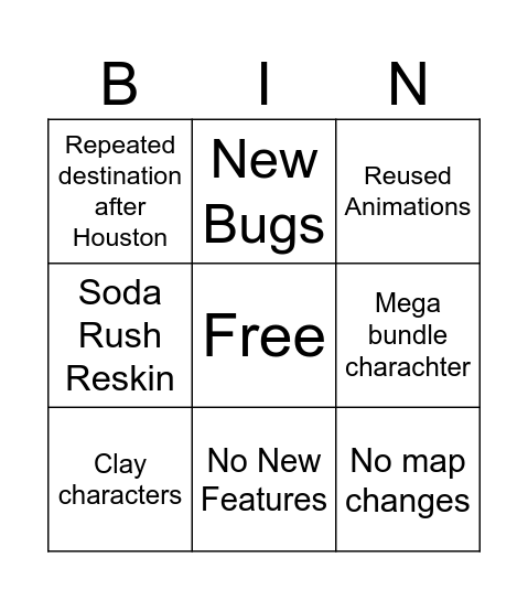 Houston 2026 Bingo Card