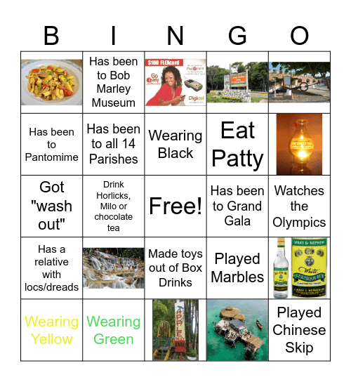 Jamaica Independence Bingo Card