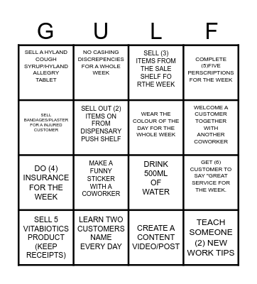 BLACKOUT BINGO  AT MGV Bingo Card