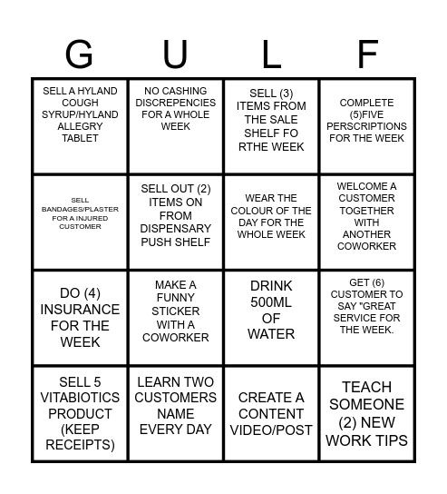 BLACKOUT BINGO  AT MGV Bingo Card