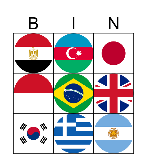 flag bingo 2 Bingo Card