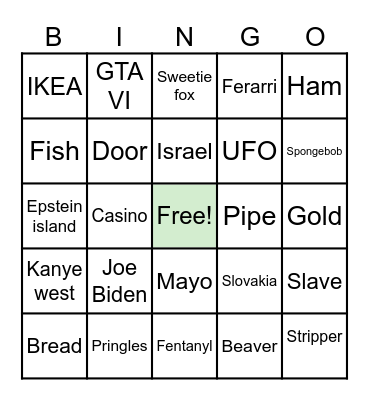 Infinite craft Bingo Card