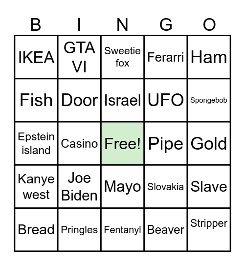 Infinite craft Bingo Card