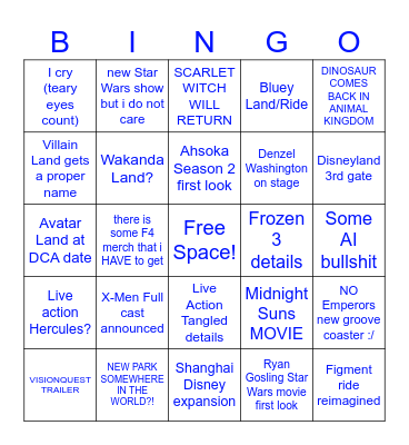 2026 D23 Bingo Card