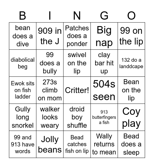 Bear bingo Card